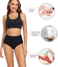 wirarpa Women's Underwear High Waisted Ladies Cotton Panties Soft Full Coverage Briefs 5 Pack (Regular & Plus Size)