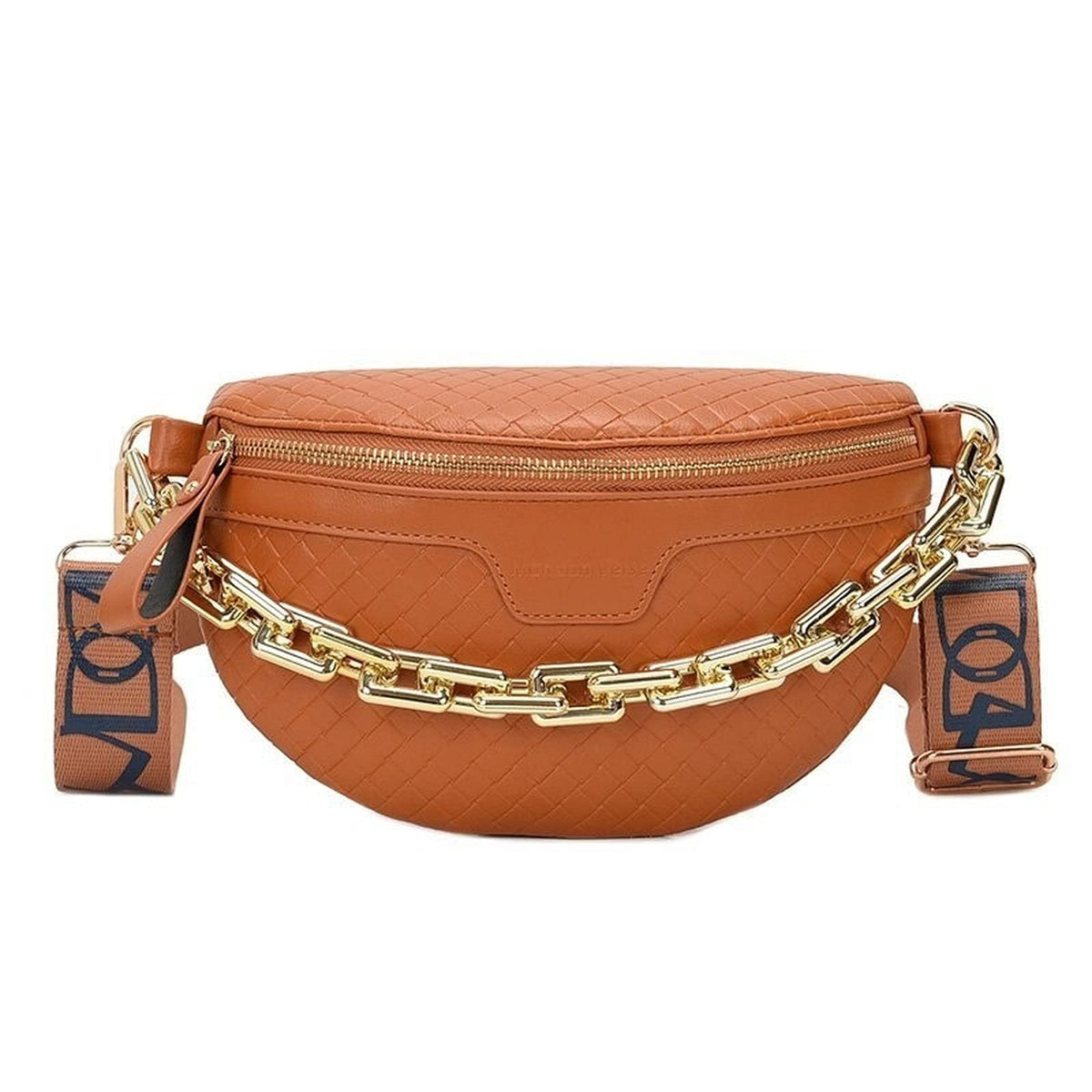 Thick Chain Women's Fanny Pack Plaid leather Waist Bag Shoulder Crossbody Chest Bags Luxury Designer Handbags Female Belt Bag