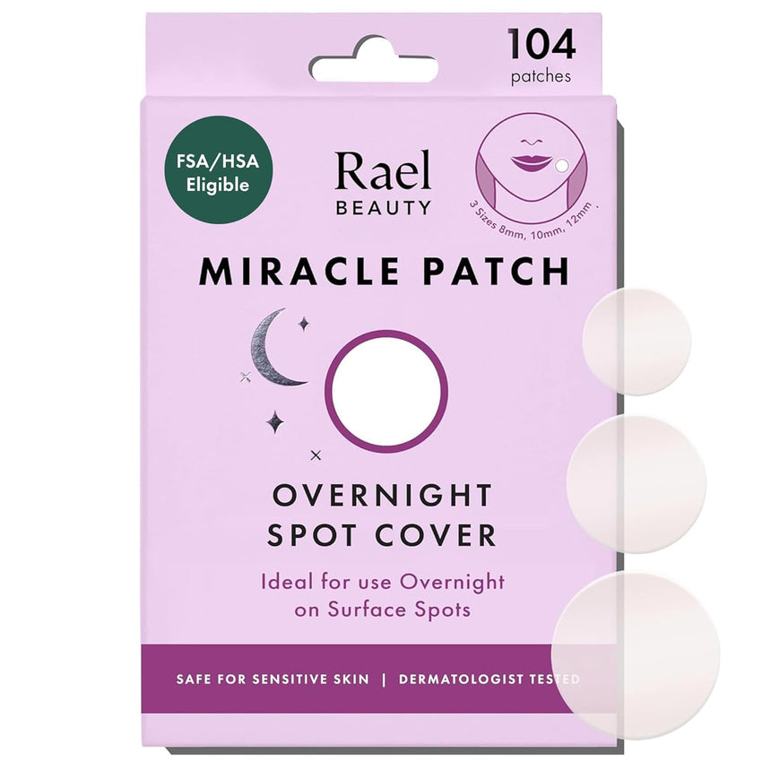 Rael Pimple Patches, Miracle Invisible Spot Cover - Hydrocolloid Acne Pimple Patch, Absorbs Zits & Blemish, Korean Skin Care, 2 Sizes (96 Count)