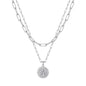 Yoosteel Layered Initial Necklaces for Women Trendy - 14K Gold-Plated Dainty Layering Paperclip Chain Coin Initial Necklace Jewelry Gifts for Women Mom Wife Teen Girls