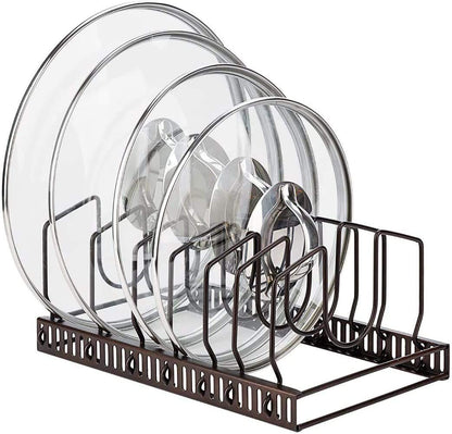 Adjustable Cookware Organizer Rack for Pots, Pans & Lids