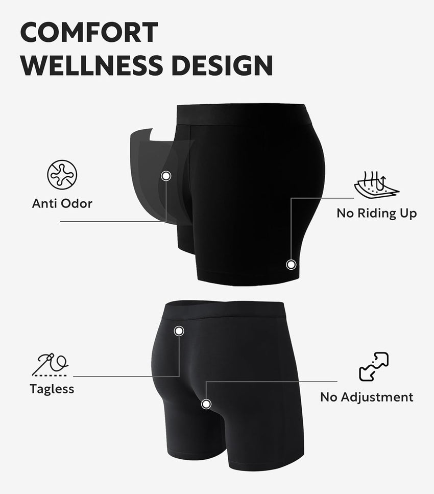 DAVID ARCHY Men's Breathable Underwear Soft Comfortable Moisture-Wicking with Fly Underwear Boxer Briefs for Men 3 Pack