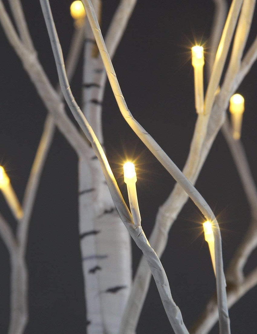 LIGHTSHARE LED Birch Tree Light Set - 4ft, 6ft, 8ft Trees with Warm White Lights - Indoor Outdoor Christmas Wedding Party Decorations (3-Pack)