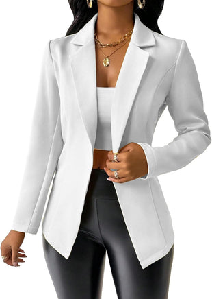 Mina Self 2025 Fall Women's Casual Blazer - Full-Lined Button Lapel Lightweight Slim Fitted Office Work Business Suit Jacket