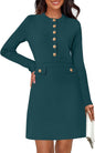 NENONA Women's 2025 Fall Sweater Dress Winter Long Sleeve Fashion Button Elegant Work Formal Cocktail Party Mini Dresses