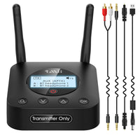 1Mii B06TX Bluetooth 5.2 Transmitter for TV to Wireless Headphone/Speaker, Bluetooth Adapter for TV w/Volume Control, AUX/RCA/Optical/Coaxial Audio Inputs, Plug n Play, aptX Low Latency & HD