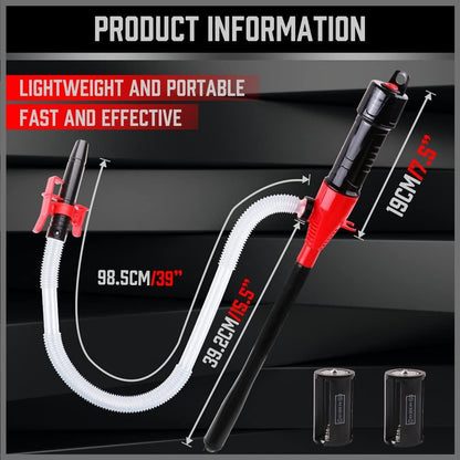 SEDY Electric Hand Pump, Portable Battery Powered Transfer Pump, Multi-Use Siphon Liquid Extractor for Gasoline, Diesel, Fuel, and Water Transfer
