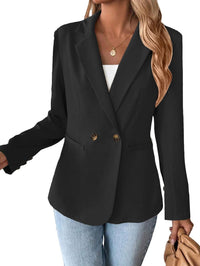 Mina Self 2025 Fall Women Casual Blazers - Long Sleeve Full-Lined Lightweight Slim Business Fashion Work Jacket Pocket