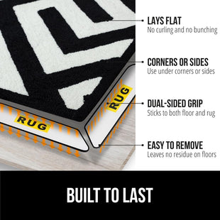 GORILLA GRIP Rug Gripper Pads Keep Area Rugs Corners from Curling, No Damage Reusable Double-Sided Stickers, Holds Down Carpet in Place on Hardwood Floors, Grips Tile Floor, Holiday Home Decor 8 Pcs