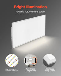 VEVOR 2x4 FT LED Flat Panel Light, 7800 LM, Flush Mount LED Drop Ceiling Lighting Fixture with 3 Color Selectable 4000K/5000K/6000K, 30W/40W/50W, 0-10V Dimmable, Ultra Slim for Home Office Kitchen