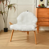 duduta White Faux Sheepskin Throw Rug 2x3 ft, Fluffy Shag Fur Chair Cover Small Bedside Dorm Rug Non Slip Washable