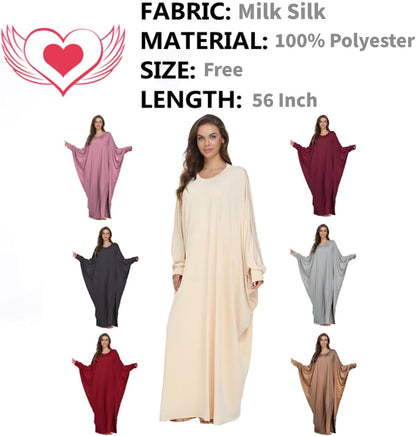 Boedaty Women Soft Muslim Prayer Dress Abaya Islamic Ramadan Full of Elasticity Garment Dubai Robe