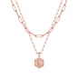 M MOOHAM Dainty Initial Necklaces for Women, 14K-Gold-Plated Layering Necklace for Women Cute Hexagon Letter Initial Necklace Layered Necklaces for Womens Teen Girl Gifts