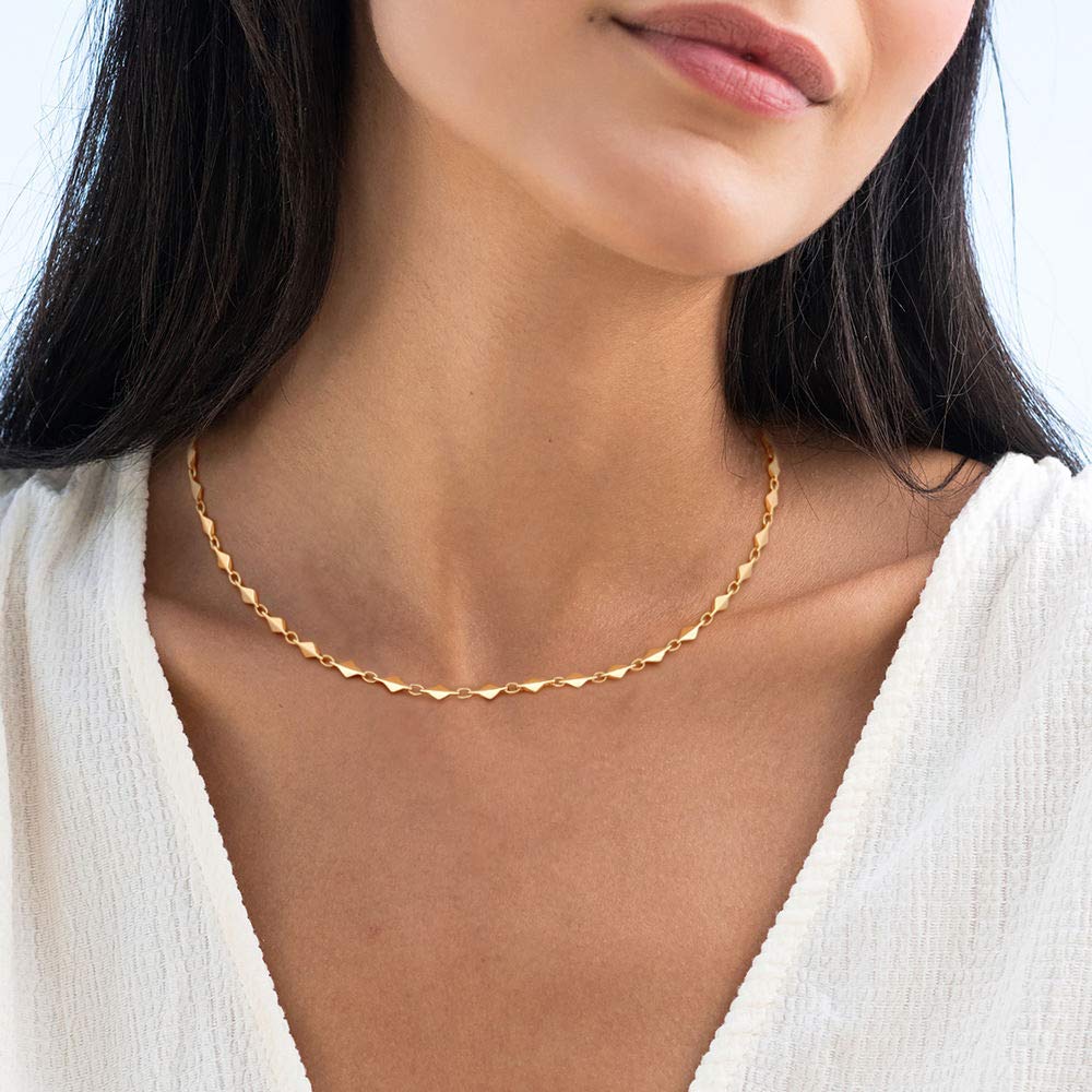 Aobei Pearl 18K Gold Plated Paperclip Chain Choker Satellite Chain Freshwater Cultured Biwa Pearl Pendant Necklace Dainty Turquoise Jewelry for Women
