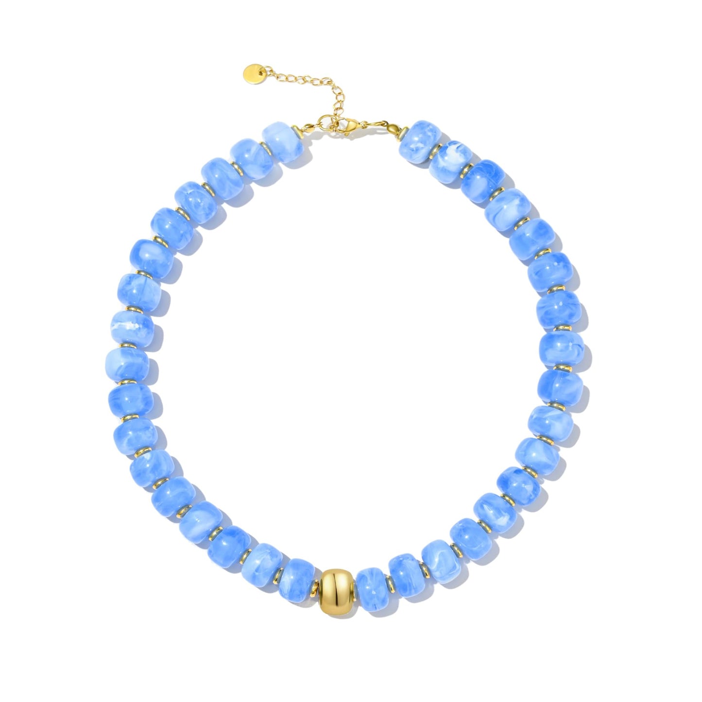 Chunky Beaded Statement Necklace for Women Trendy Colorful Boho Resin Bead Choker Necklaces Summer Handmade Jewelry Gifts Accessories