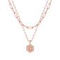 M MOOHAM Dainty Initial Necklaces for Women, 14K-Gold-Plated Layering Necklace for Women Cute Hexagon Letter Initial Necklace Layered Necklaces for Womens Teen Girl Gifts