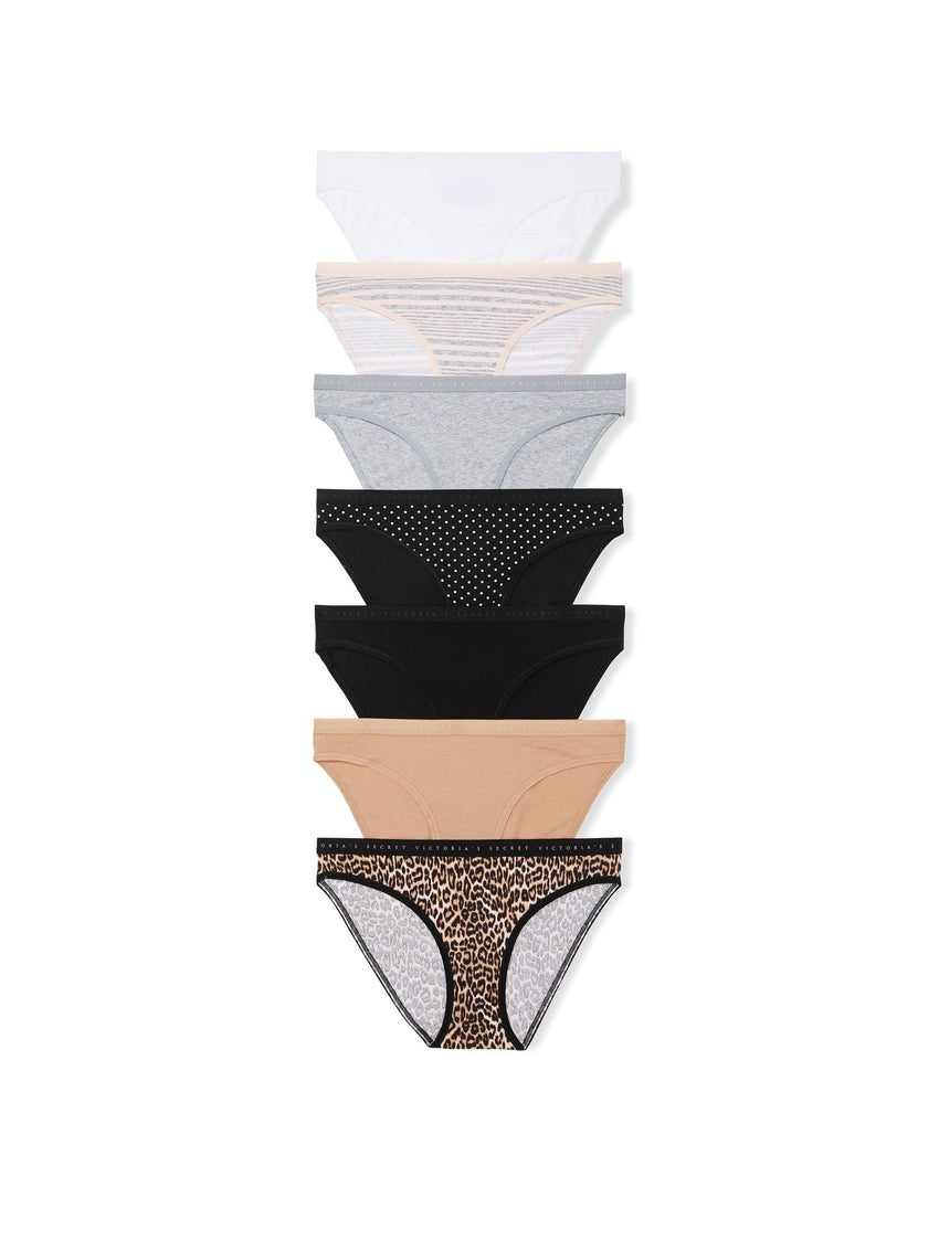 Victoria's Secret Women's Cotton Bikini Underwear, Moderate Coverage Panties for Women, Multi Pack (XS-XXL)