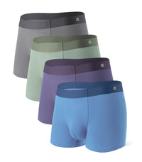 DAVID ARCHY Men's Underwear Trunks Modal Support Pouch Ultra Soft Breathable Seamless Underwear for Men 4 Pack