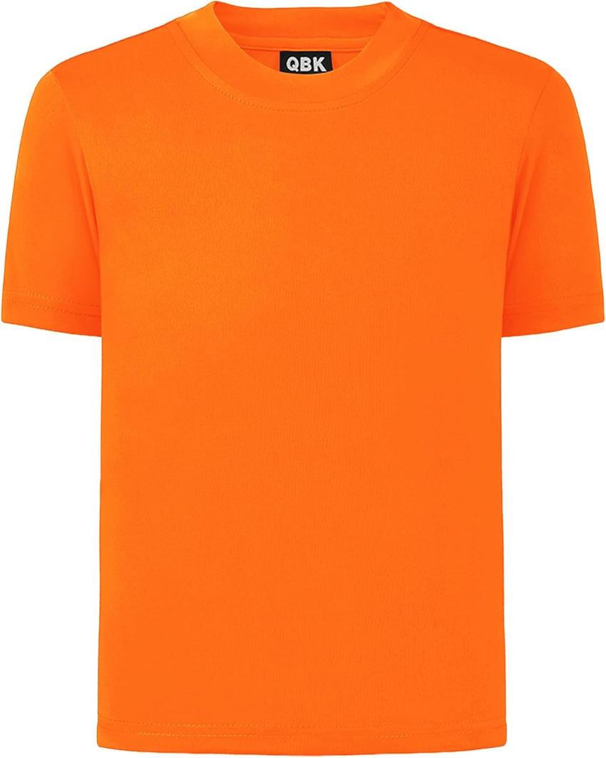 QBK 2T to Youth Neon Shirt Kids UPF 50+ Dry Fit Athletic Short Sleeve Rash Guard T Shirts for Boys Girls Sports Undershirt