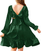 Arshiner Girls Dresses Long Sleeve Tie Back Fall Winter Off Shoulder Dress Kids Clothes
