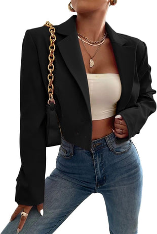 Mina Self Women's 2025 Summer Cropped Blazer Jacket Lightweight Casual Eleglant Fully-Lined Fashion Work Office Blazers