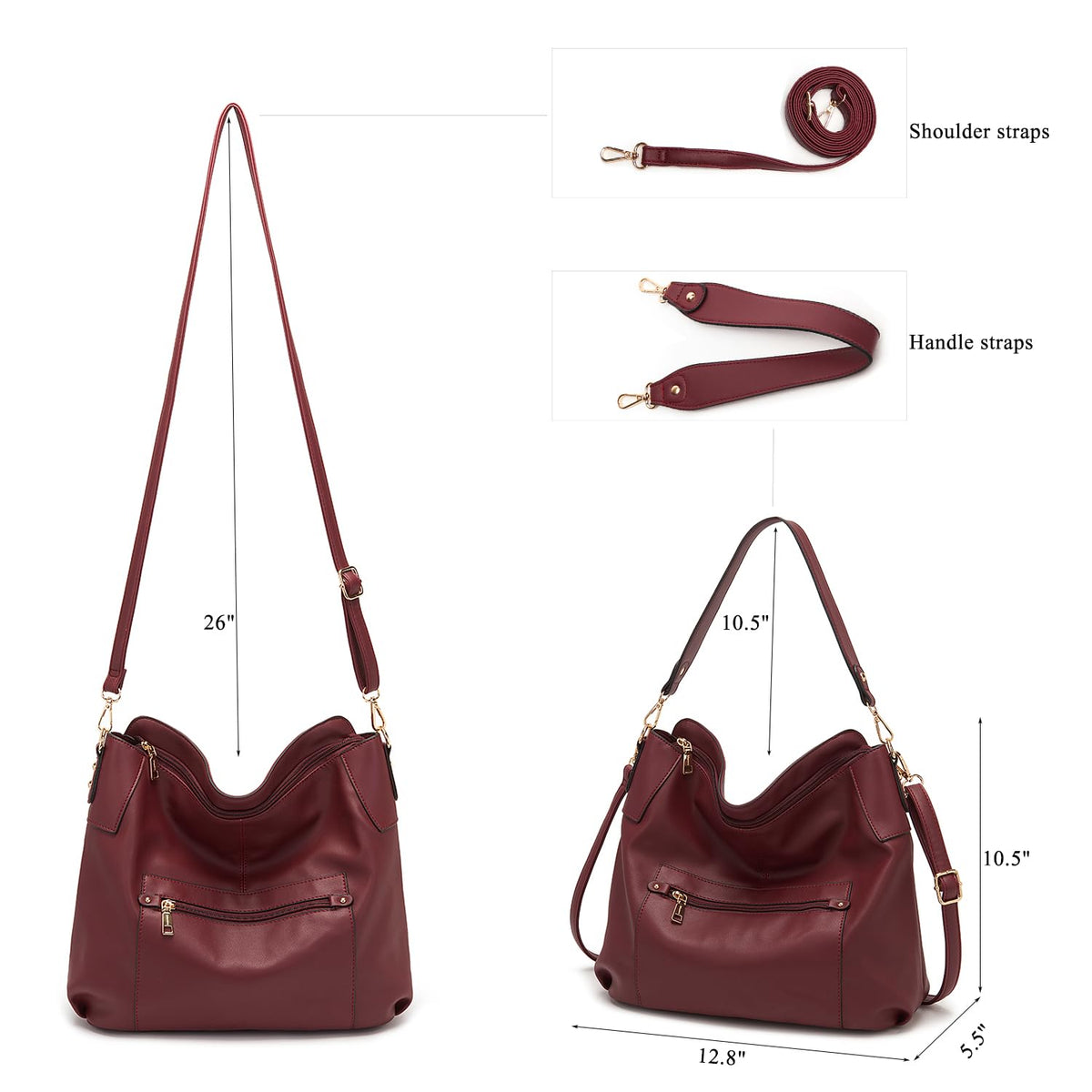 Large Crossbody Bags Ladies Shoulder Handbags Purse and Wallet Set for Women Totes Hobo Purses