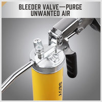 SEDY Heavy Duty Grease Gun Kit - 14oz Free Grease Tube 8000 PSI Pistol High Pressure Flexible Hose Bearing Grease Pump Marine Durable Connectors Adapters Extension Tubes Nozzle Easy Operation