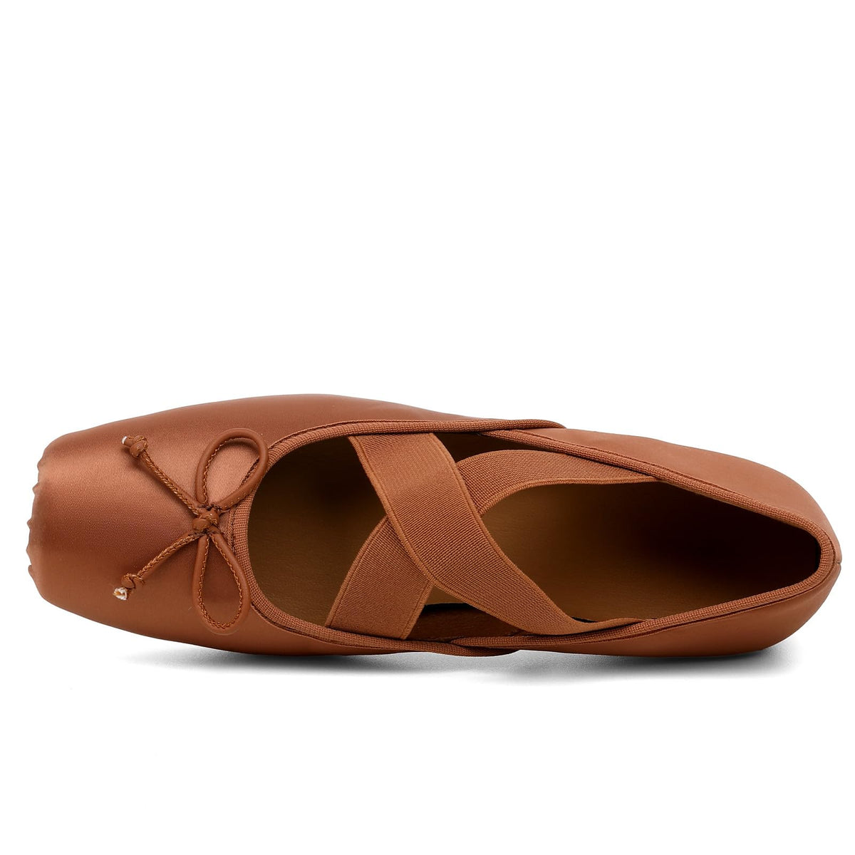 Women's Ballet Flats Square Toe Criss Cross Straps with Bow Low Wedge Shoes