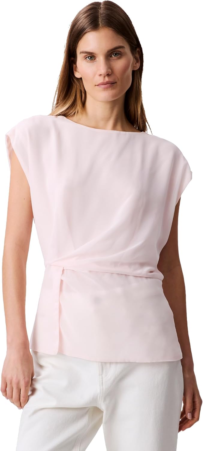 Calvin Klein Womens Chiffon Twist Front Blouse
