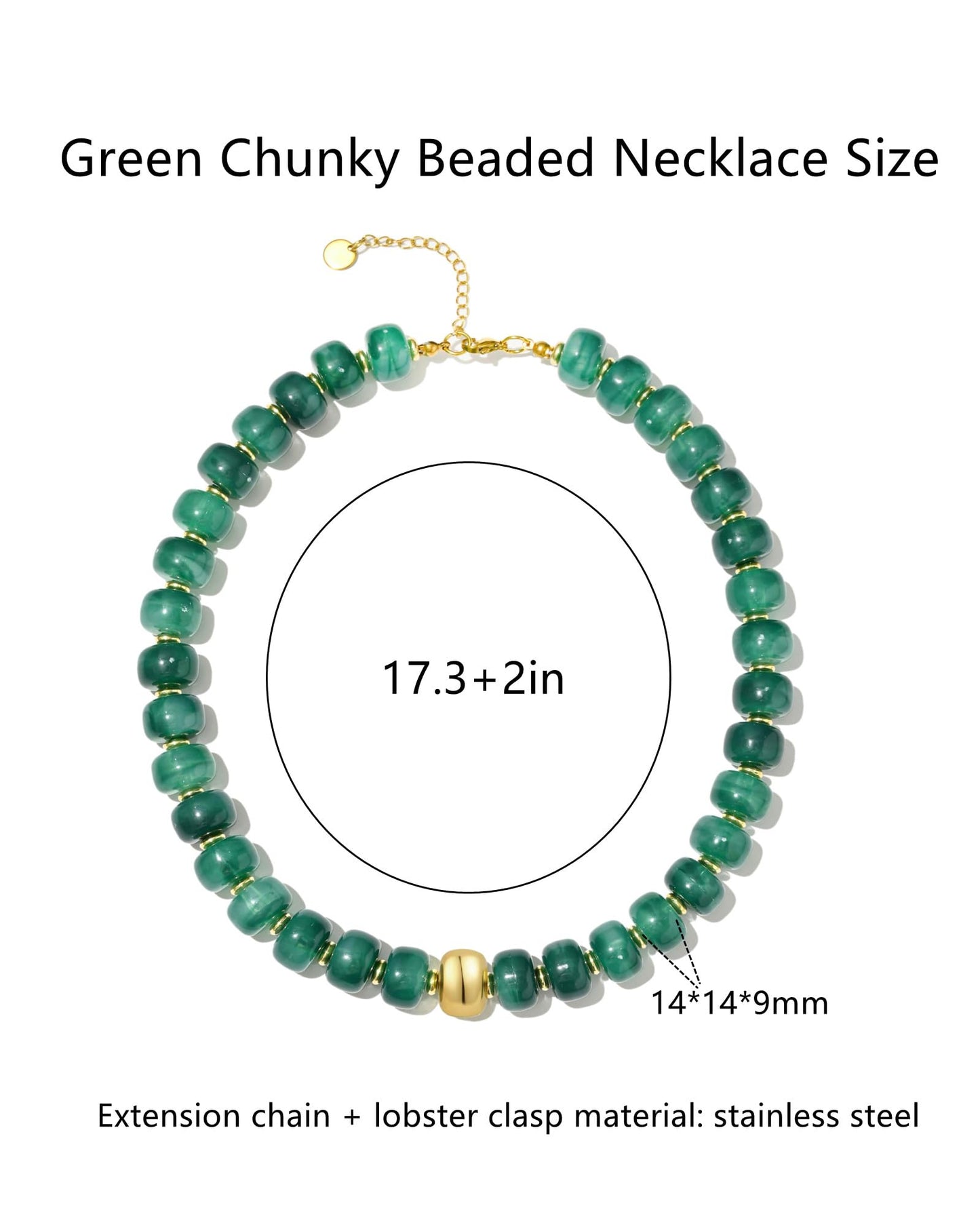 Chunky Beaded Statement Necklace for Women Trendy Colorful Boho Resin Bead Choker Necklaces Summer Handmade Jewelry Gifts Accessories