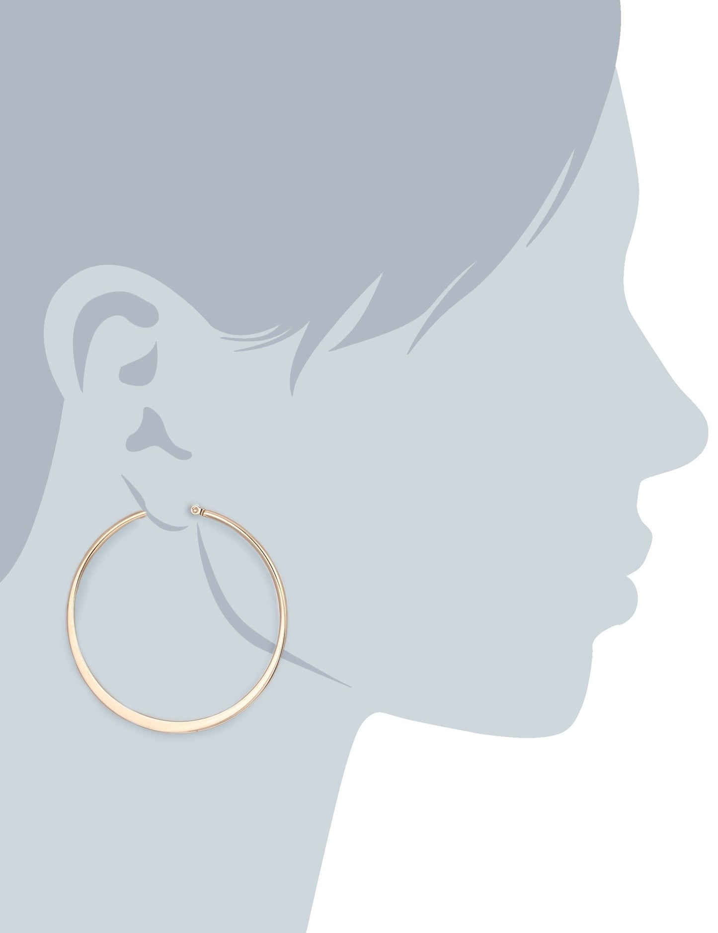 Amazon Essentials Gold Plated or Stainless Steel Flattened Hoop Earrings