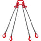 VEVOR Chain Sling, 5/16 Inch X 5 Ft Lifting Chains with Hooks, G80 Engine Chain Hoist Lifts, 11000LBS Lifting Sling Chains for Engine Hoist, Engine Lift Chain 5T with 4 Leg Grab Hooks and Adjusters