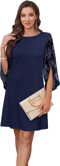 RUMIA Womens Cocktail Dresses Flutter Sleeve Wedding Guest Dresses for Women 2025 Trendy