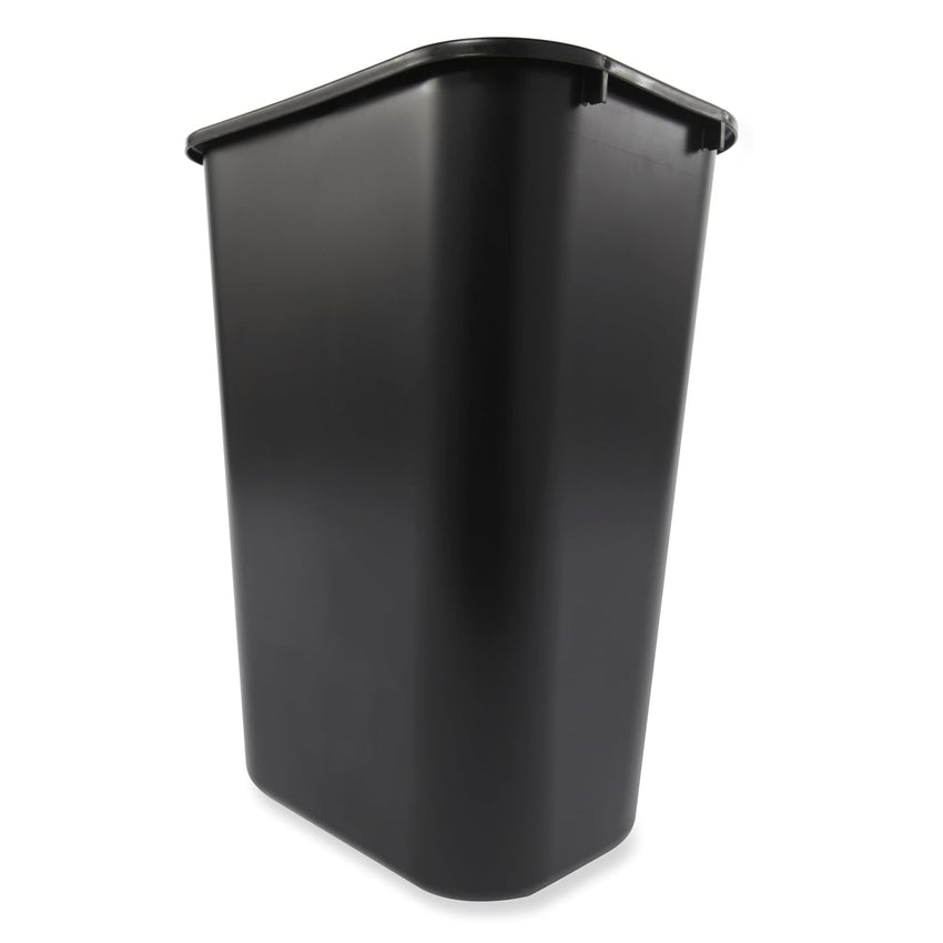 Rubbermaid Commercial Wastebasket Trash Container, 41QT/10.25 GAL, Plastic, Black, Stackable Trash Can for Bedroom/Bathroom/Office, Fits Under Desk/Sink/Cabinet