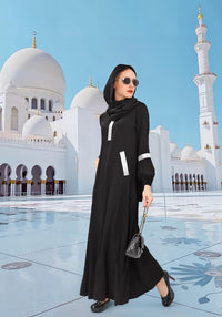 DAZCOS Women Muslim Abayas Dress with Hijabs Long Sleeve Modest Dubai Outfits Arabian Robe Prayer Clothes