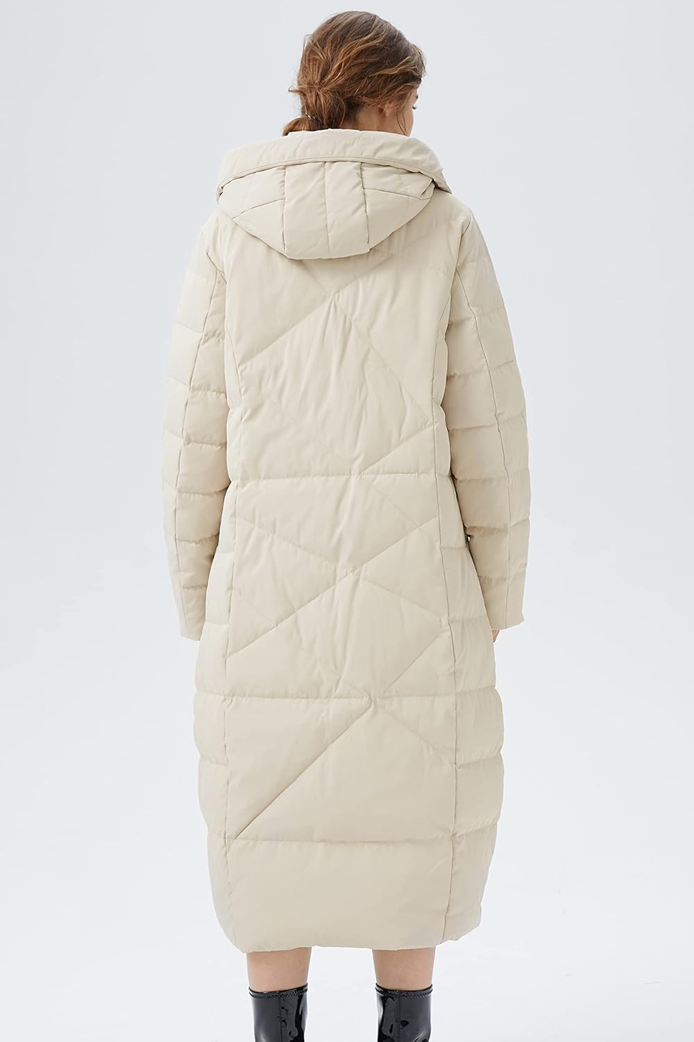 Orolay Women's Puffer Down Coat Winter Maxi Jacket with Hood