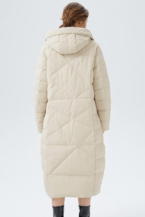 Orolay Women's Puffer Down Coat Winter Maxi Jacket with Hood