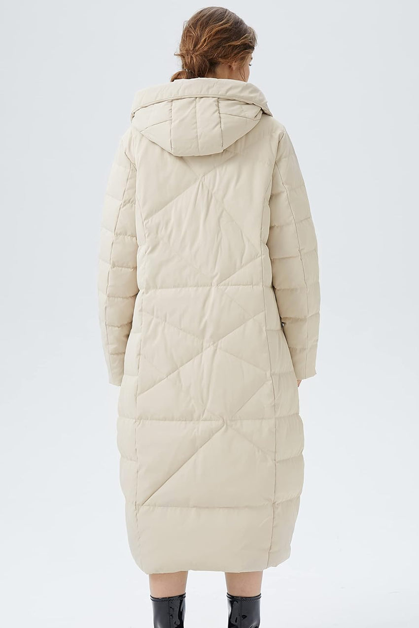 Orolay Women's Puffer Down Coat Winter Maxi Jacket with Hood