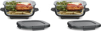 Ninja 6 Cup CleanCrisp Glass Container with Leak-Proof Storage lid, Compatible with Ninja Crispi® Portable Cooking System, Microwave, Freezer & Dishwasher Safe, PFAS & PTFE Free Glass, XSKSFN6CUP