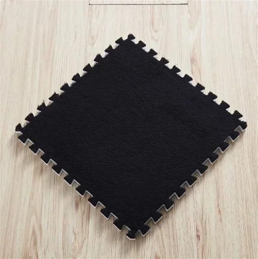 7DAY'S 40pcs 30x30cm DIY Nordic Floor Mat Splicing Carpet Plush Velvet Bedroom Rooms Pink Mat Puzzle Plush Mats Interlocking Carpet Tiles for Commercial and Home