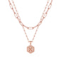 M MOOHAM Dainty Initial Necklaces for Women, 14K-Gold-Plated Layering Necklace for Women Cute Hexagon Letter Initial Necklace Layered Necklaces for Womens Teen Girl Gifts