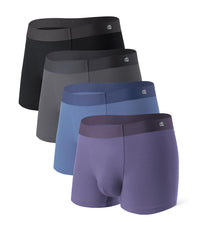 DAVID ARCHY Men's Underwear Trunks Modal Support Pouch Ultra Soft Breathable Seamless Underwear for Men 4 Pack
