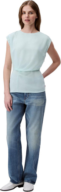 Calvin Klein Womens Chiffon Twist Front Blouse