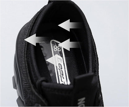 Women's Chunky Platform Comfort Orthopedic Wedge Walking Shoes Fashion Knitted Breathable Lace Up Lug Sole Casual Non-Slip Running Shoes with Arch Support