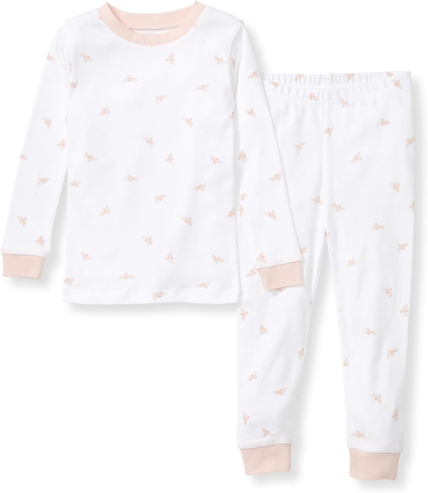 Burt's Bees Baby Girls' Pajamas, 2-Piece Long Sleeve Tee and Pants Organic Cotton PJ Set