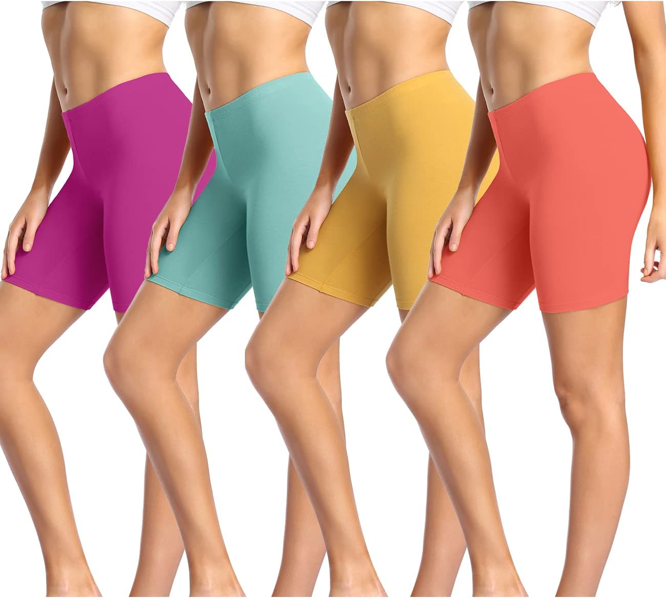 wirarpa Women's Cotton Boy Shorts Underwear Anti Chafing Soft Biker Short Plus Boy Shorts Panties 4 Pack