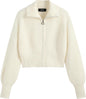 CIDER Zip Up Cardigans for Women Fall Trendy Long Sleeve Chunky Cardigan Knit Open Front Collared Zipper Cardigan