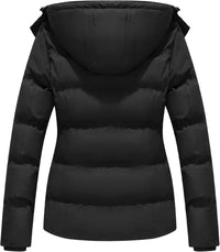 GGleaf Women's Winter Coats Quilted Puffer Jacket Warm Snow Coat with Removable Hood