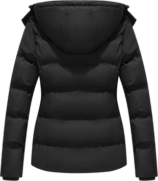 GGleaf Women's Winter Coats Quilted Puffer Jacket Warm Snow Coat with Removable Hood