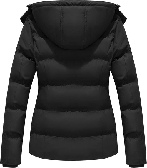 GGleaf Women's Winter Coats Quilted Puffer Jacket Warm Snow Coat with Removable Hood